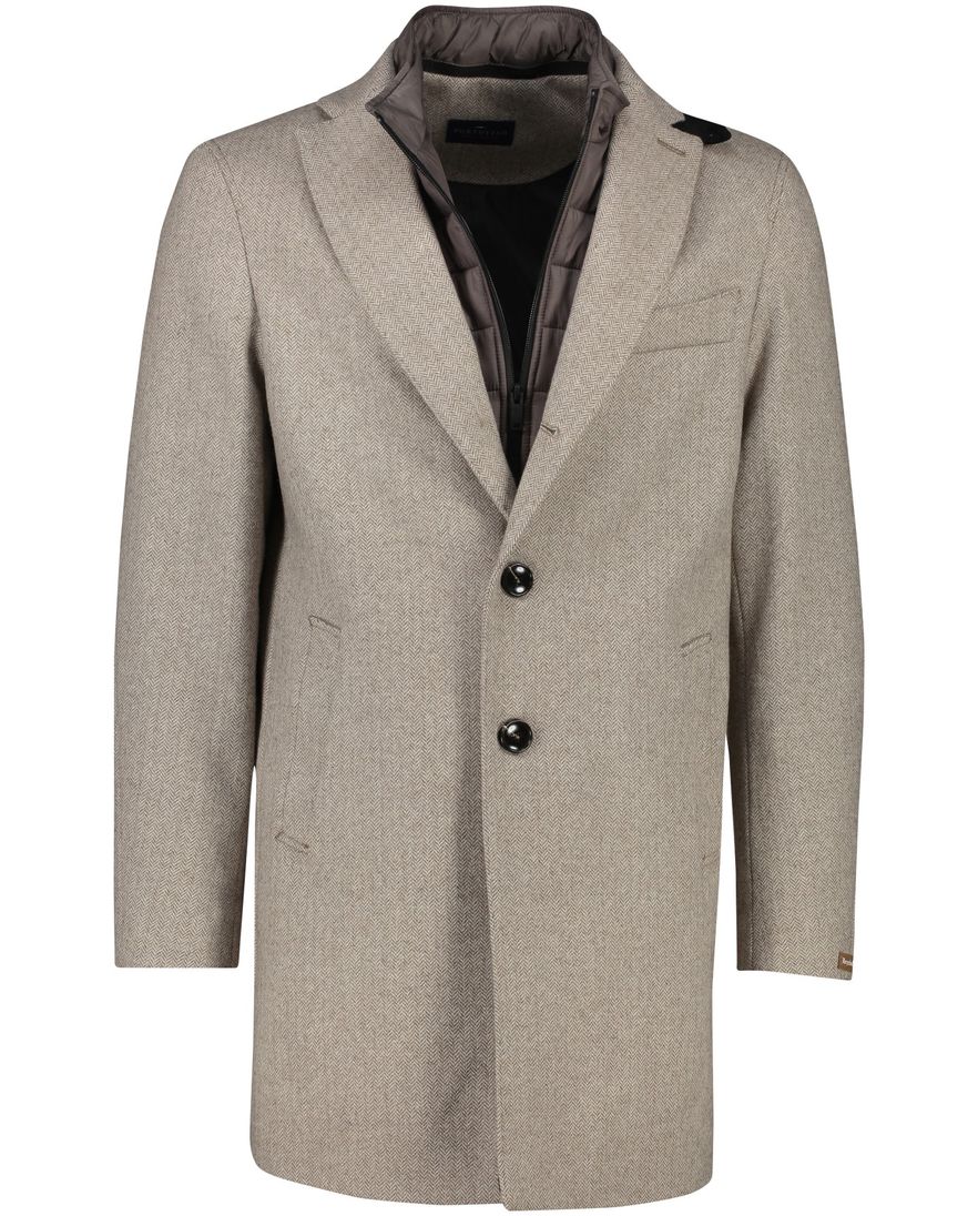 Portofino winterjas beige effen normale fit