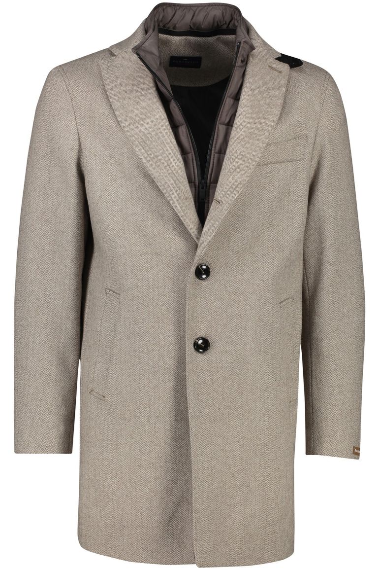 Portofino winterjas beige effen normale fit