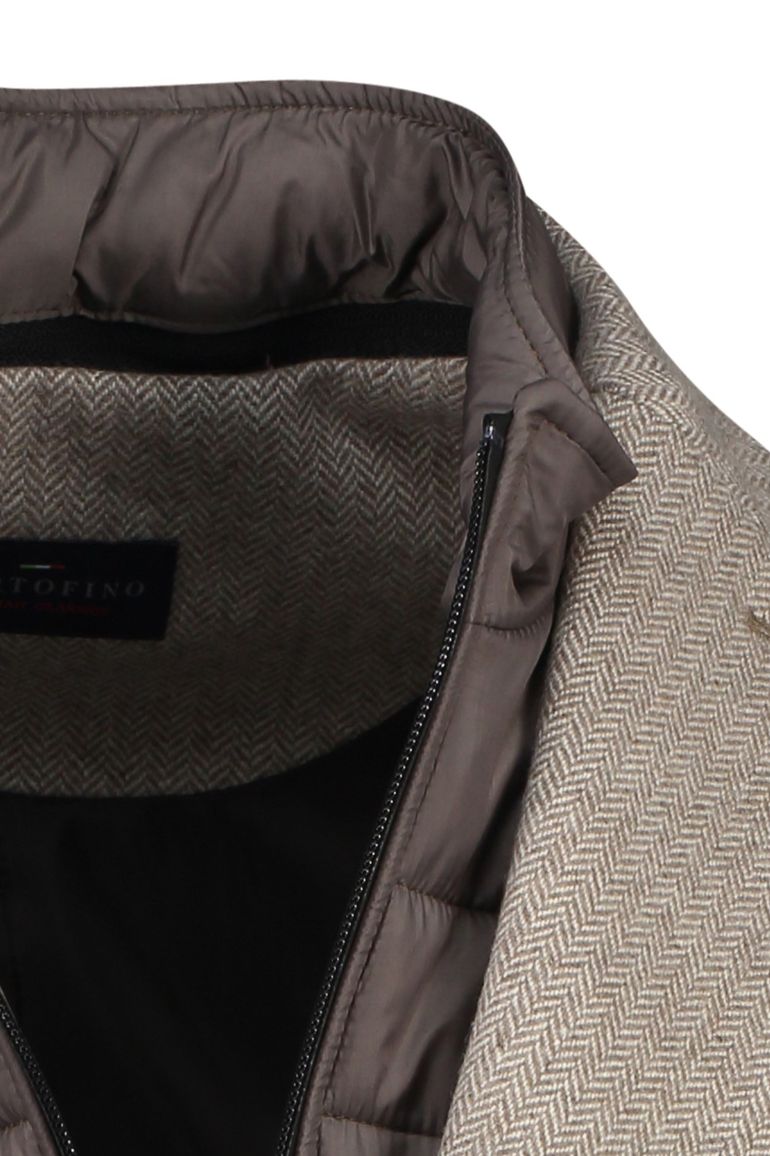 Portofino winterjas beige effen normale fit