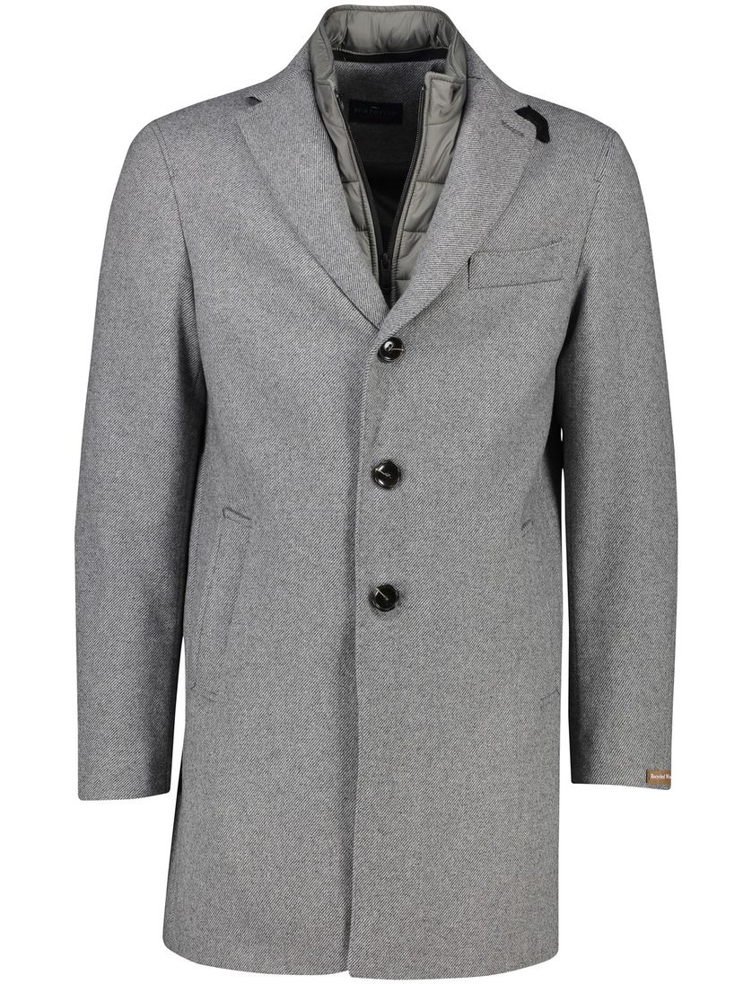 Portofino normale fit manteljas grijs wol