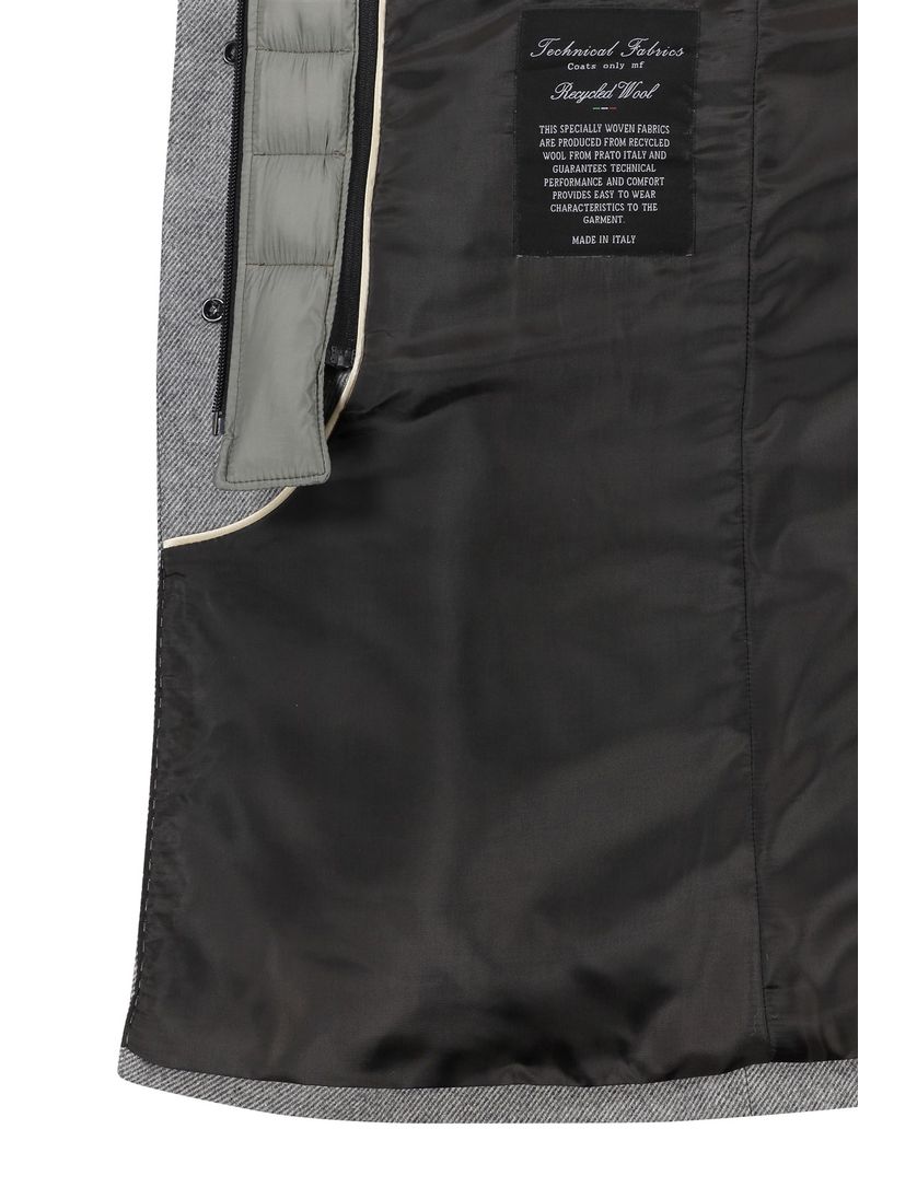 Portofino normale fit manteljas grijs wol