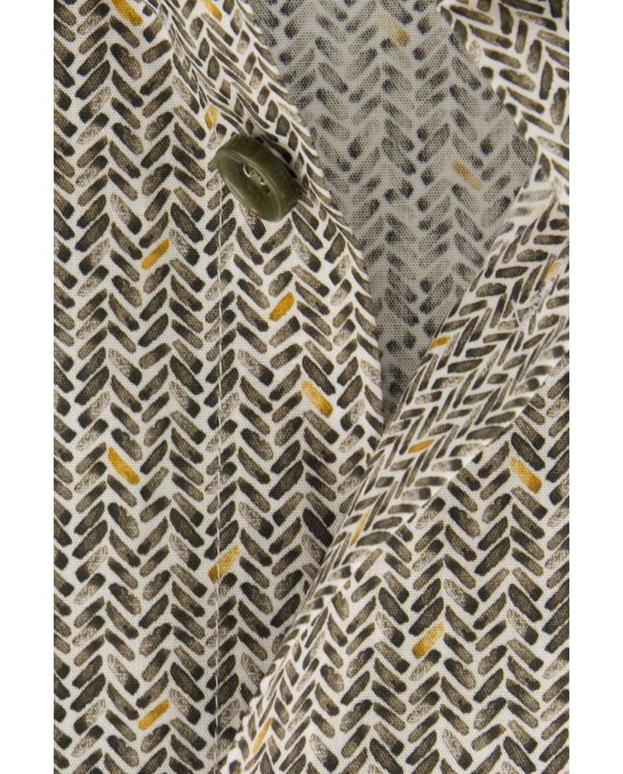 Ledub business overhemd Modern Fit New groen geprint