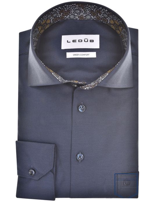 business overhemd donkerblauw Ledub Modern Fit New