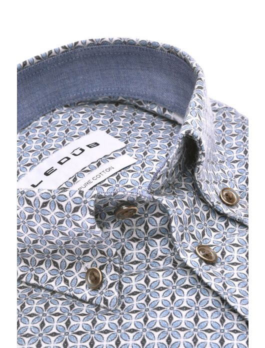 casual overhemd blauw Ledub Modern Fit New