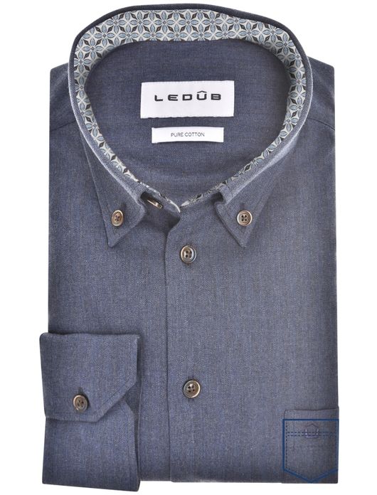 casual overhemd donkerblauw Ledub Modern Fit New