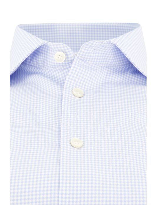 John Miller overhemd lichtblauw geruit