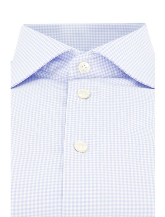 John Miller overhemd lichtblauw geruit