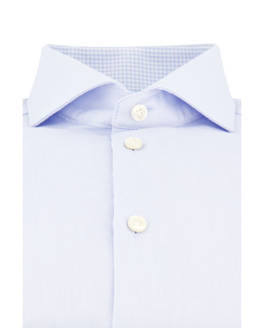 John Miller overhemd tailored fit lichtblauw gestreept