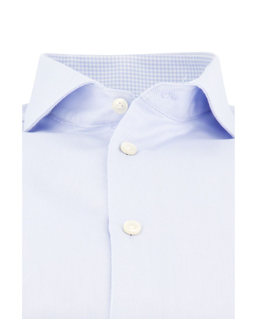 John Miller overhemd tailored fit lichtblauw gestreept