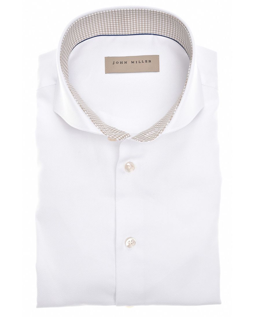 John Miller overhemd spierwit cutaway strijkvrij katoen