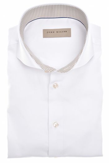 John Miller katoenen John Miller overhemd wit strijkvrij normale fit
