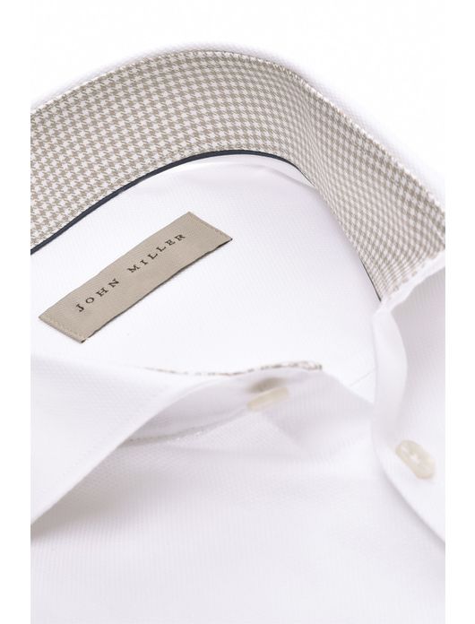 John Miller overhemd spierwit cutaway strijkvrij