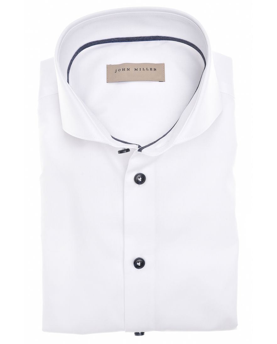 John Miller overhemd normale fit effen wit katoen
