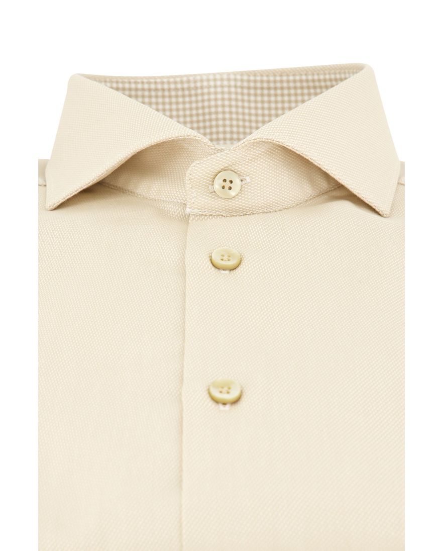 John Miller overhemd normale fit beige effen