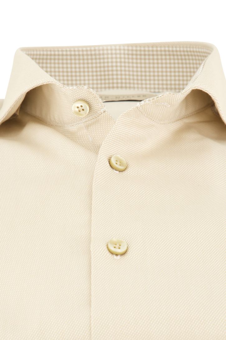 John Miller overhemd beige effen katoen normale fit