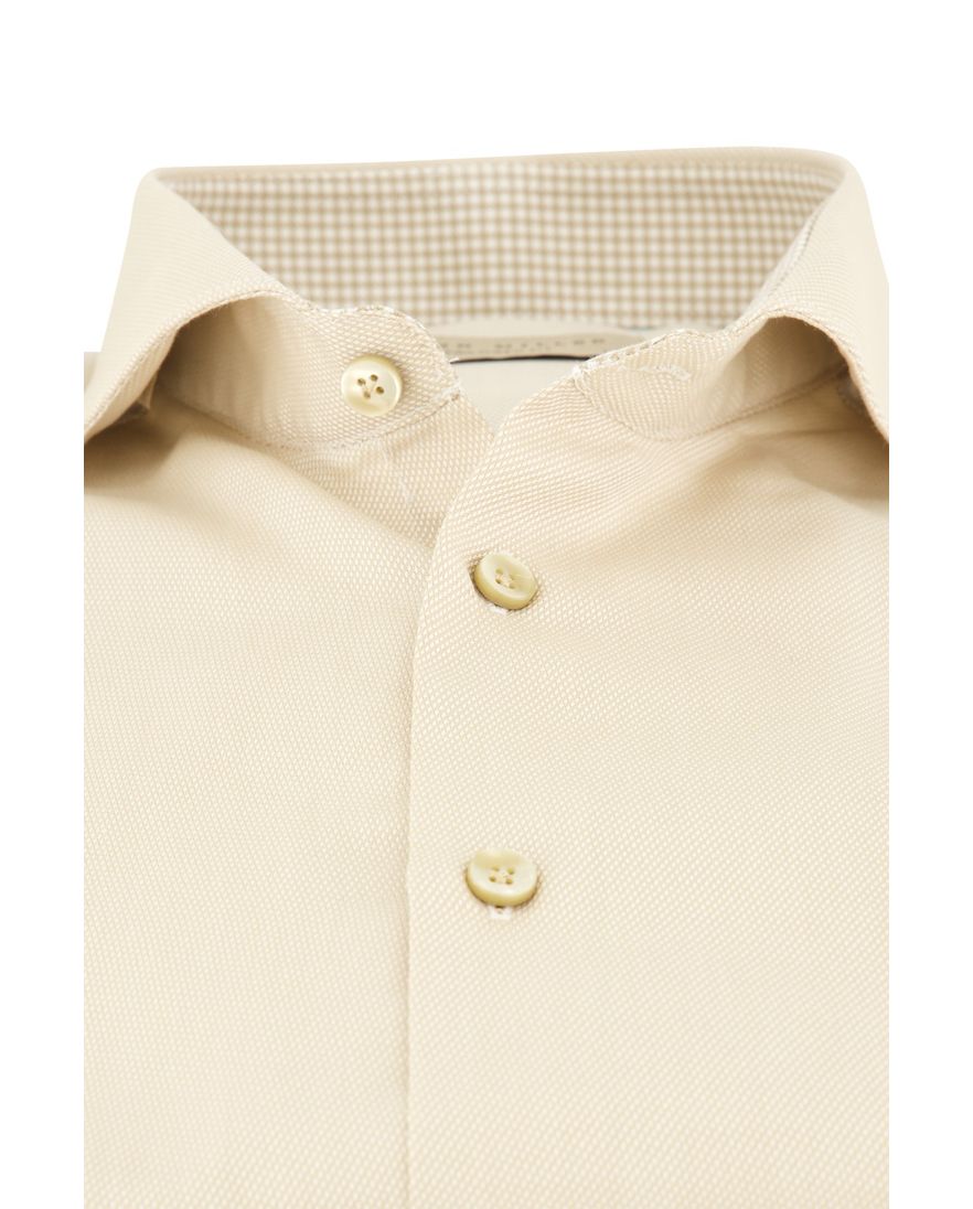 John Miller overhemd normale fit beige effen
