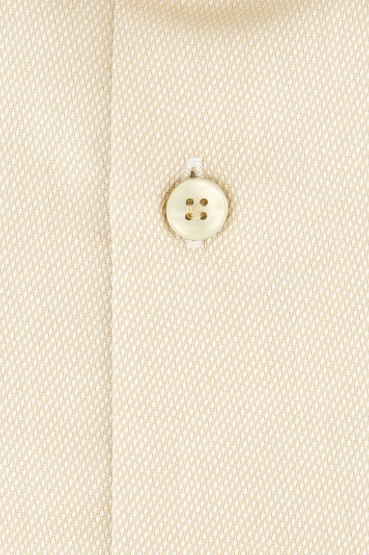 John Miller overhemd beige effen katoen normale fit