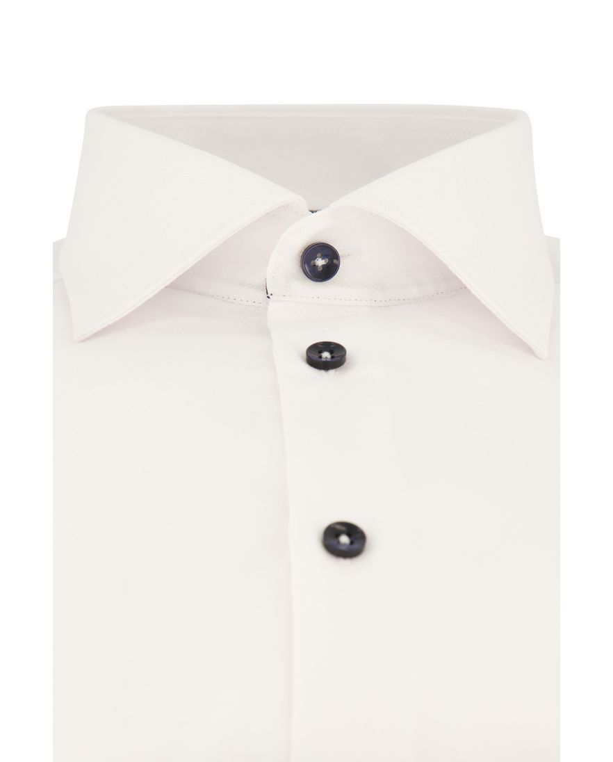 Ledub overhemd spierwit strijkvrij katoen