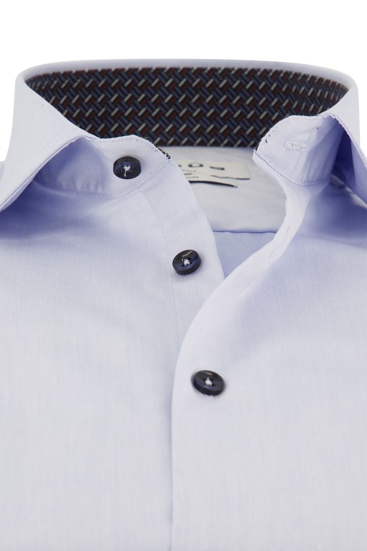 Overhemd Ledub Modern Fit lichtblauw strijkvrij katoen