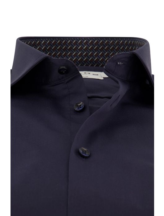 Ledub overhemd donkerblauw strijkvrij