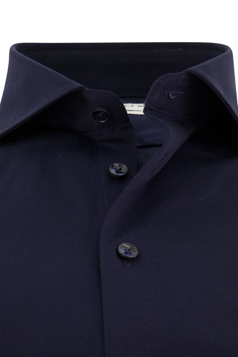 business overhemd Ledub Modern Fit New donkerblauw effen katoen normale fit