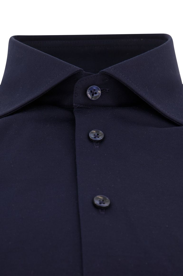 business overhemd Ledub Modern Fit New donkerblauw effen katoen normale fit