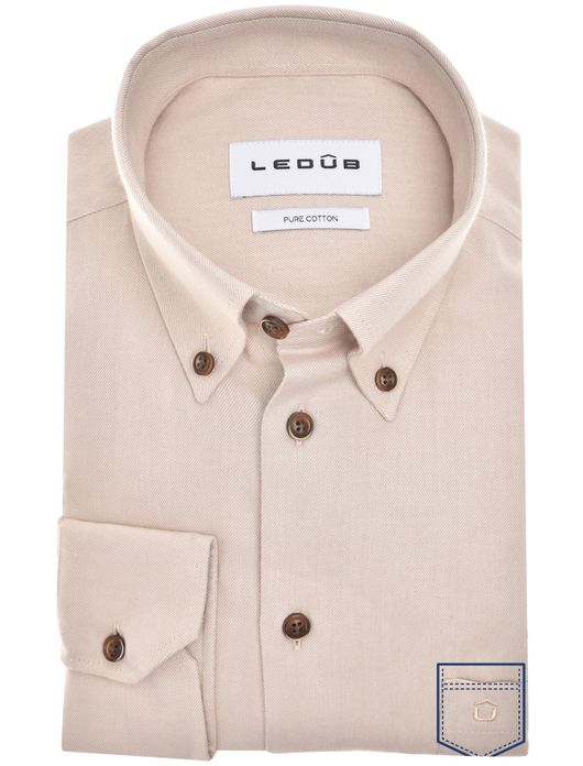 casual overhemd bruin Ledub Modern Fit New