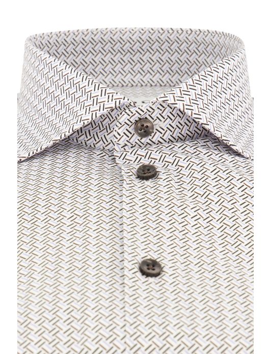 overhemd mouwlengte 7 Ledub Modern Fit New wit geprint
