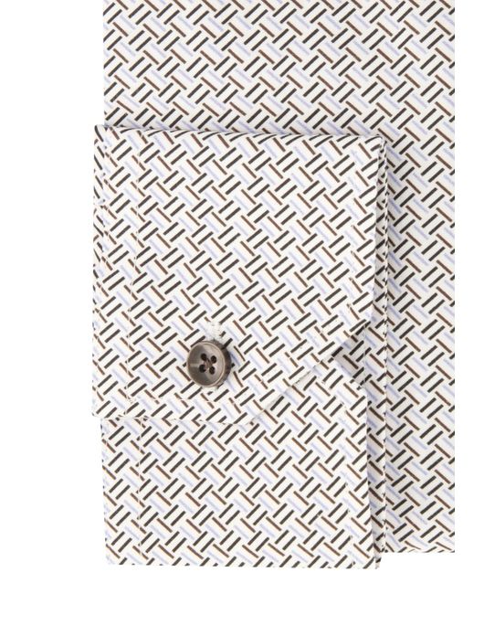 overhemd mouwlengte 7 Ledub Modern Fit New wit geprint