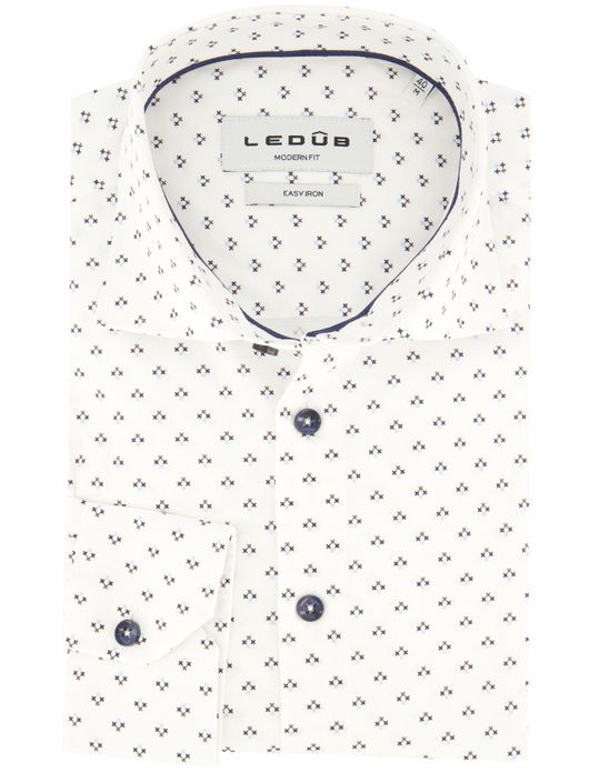 Ledub overhemd wit geprint ml 7