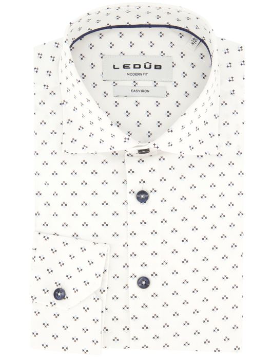Ledub overhemd wit geprint ml 7