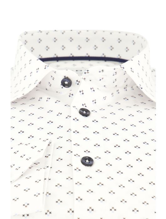 Ledub overhemd wit geprint ml 7
