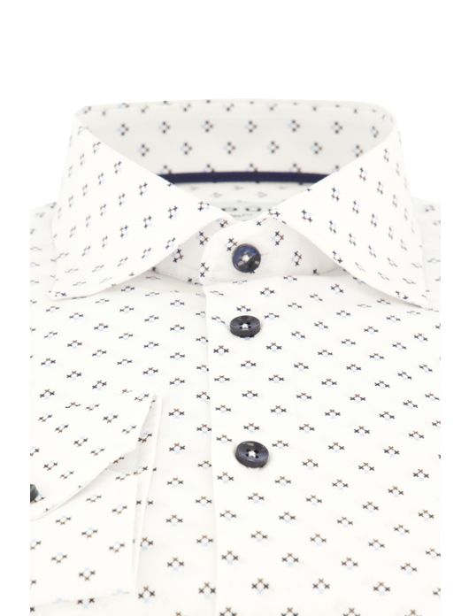 Ledub overhemd wit geprint ml 7