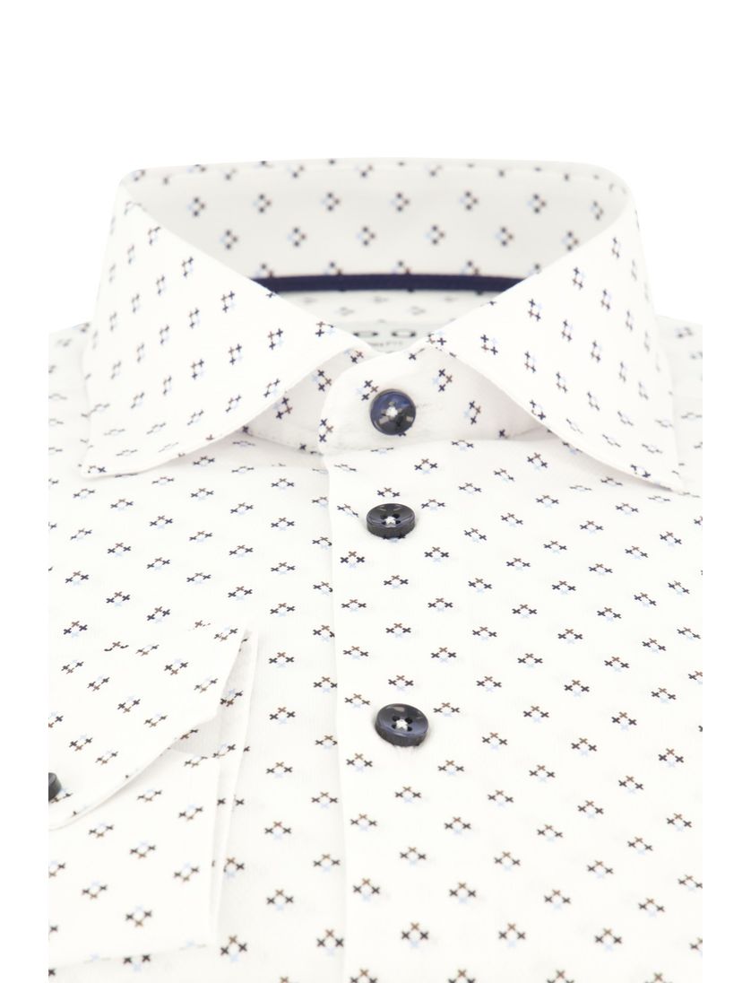 Mouwlengte 7 Ledub overhemd wit geprint