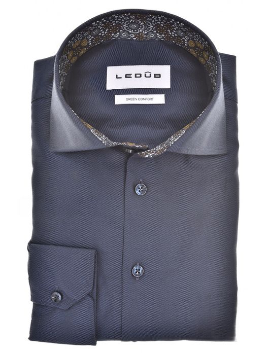 overhemd mouwlengte 7 donkerblauw Ledub Modern Fit New