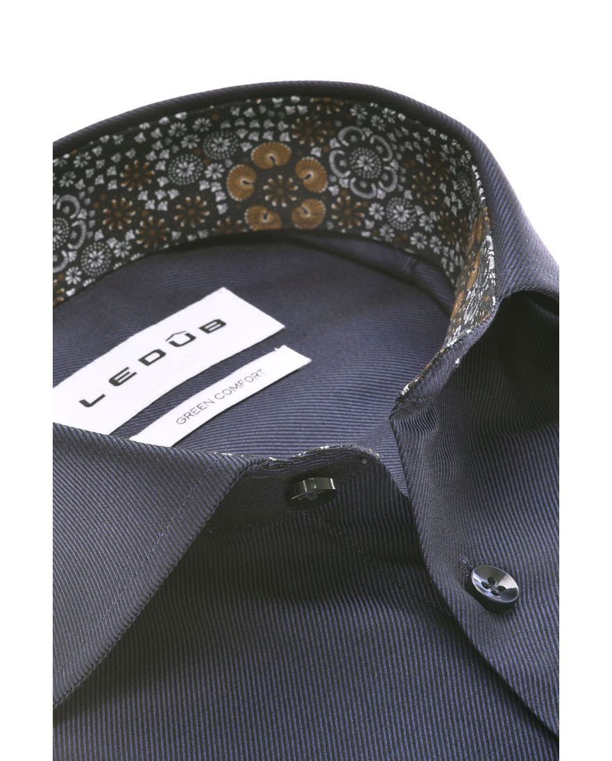 Ledub Modern Fit New overhemd mouwlengte 7 navy
