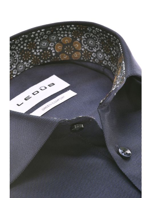 overhemd mouwlengte 7 donkerblauw Ledub Modern Fit New