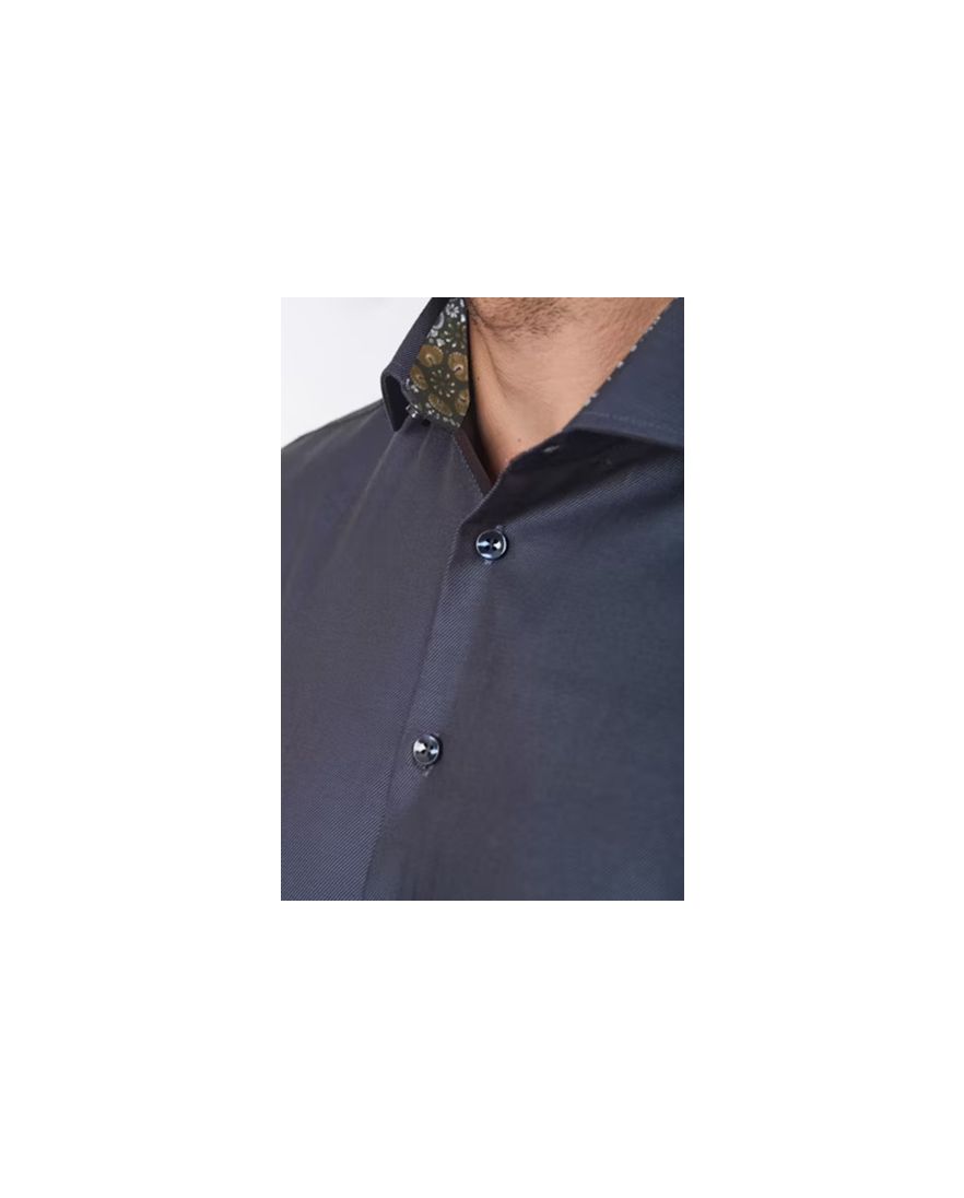 Ledub Modern Fit New overhemd mouwlengte 7 navy