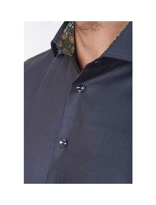 overhemd mouwlengte 7 donkerblauw Ledub Modern Fit New