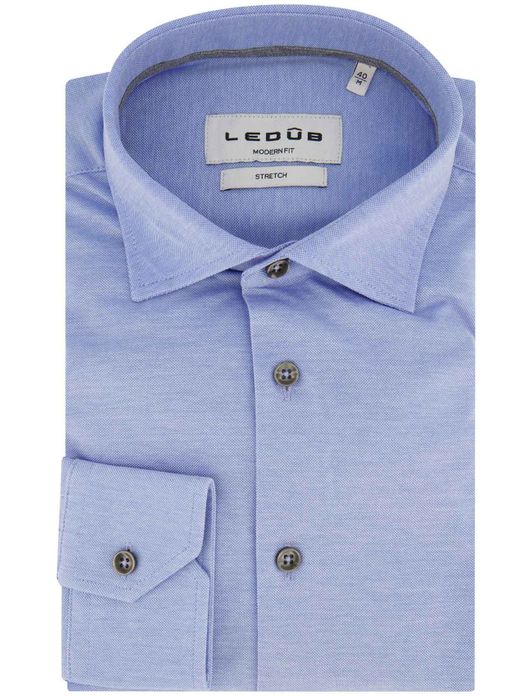 overhemd mouwlengte 7 Ledub Modern Fit New lichtblauw gemêleerd
