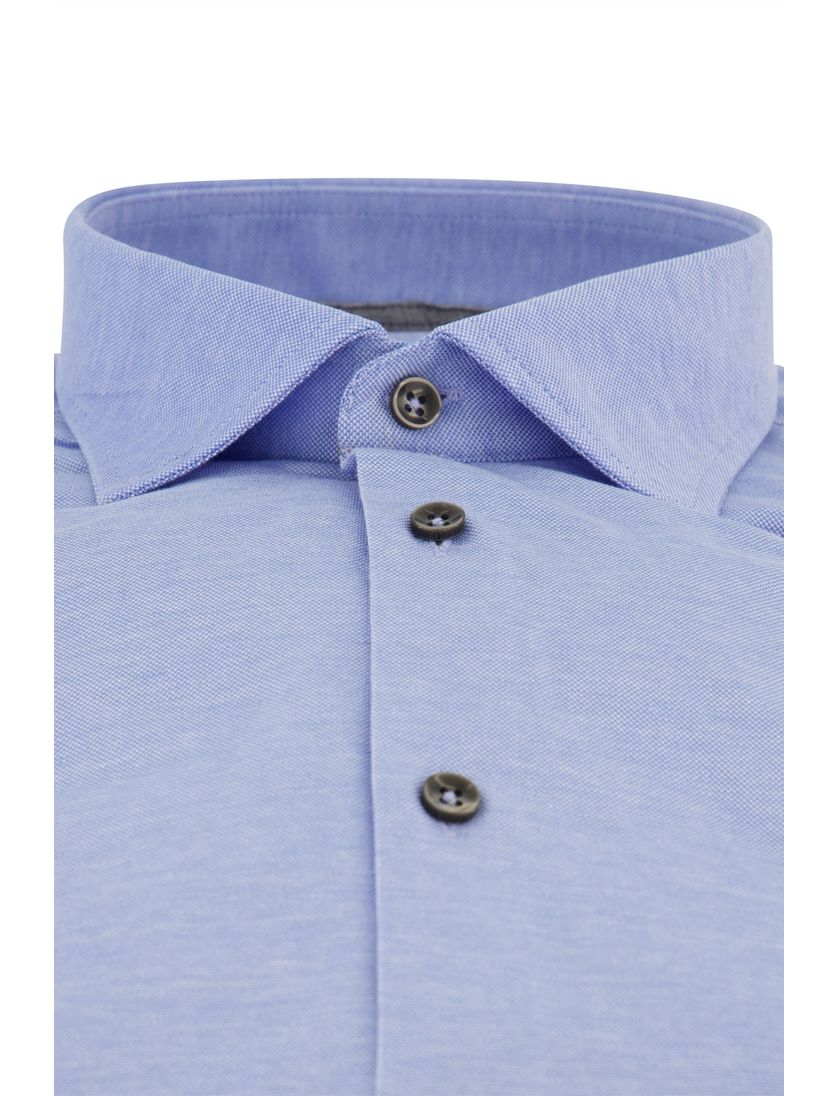 Ledub Modern Fit overhemd ml 7 lichtblauw gemêleerd knitted
