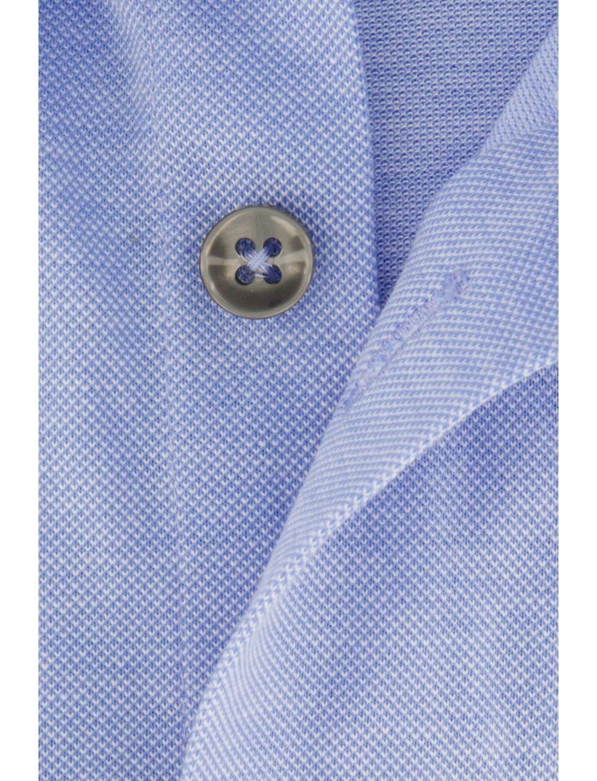 Ledub Modern Fit overhemd ml 7 lichtblauw gemêleerd knitted