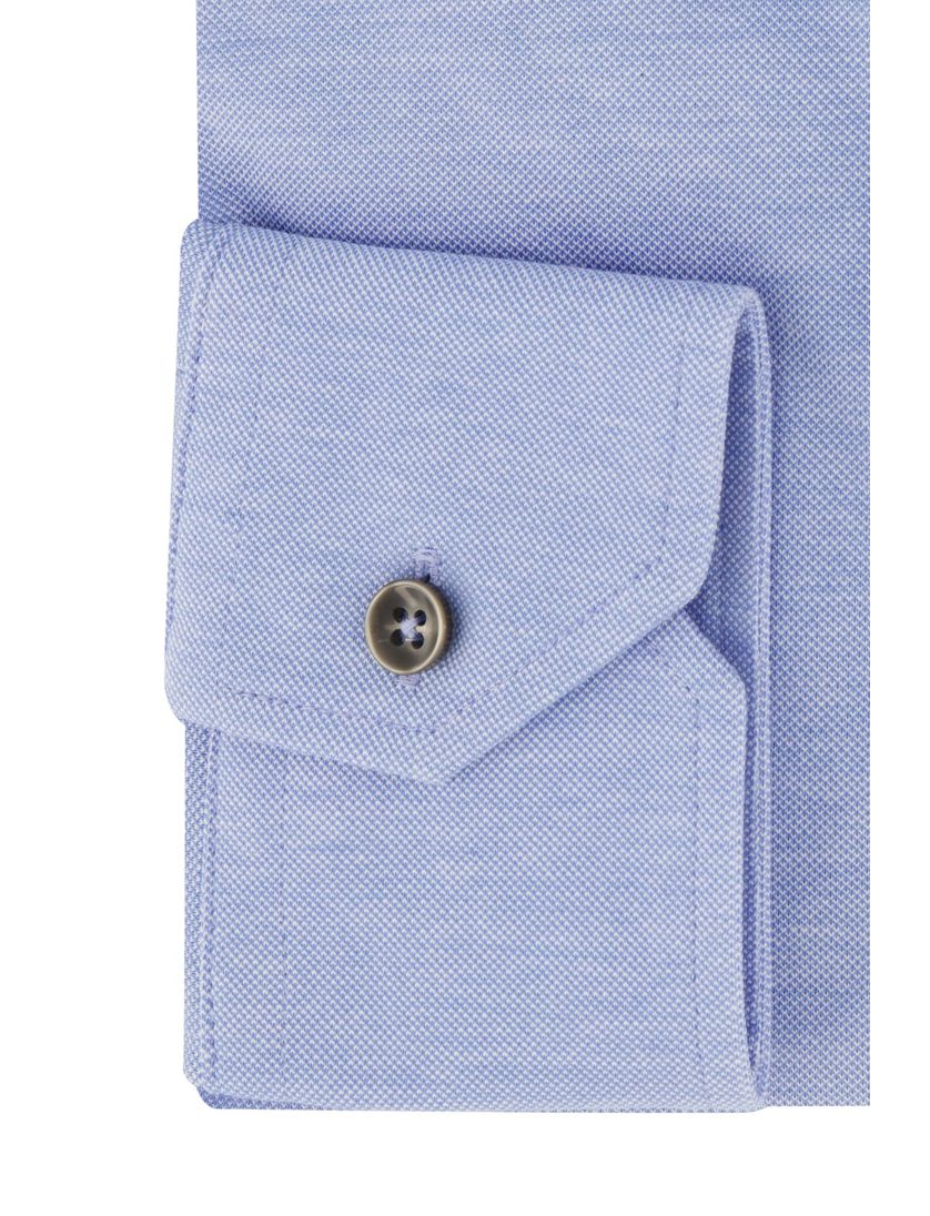 Ledub Modern Fit overhemd ml 7 lichtblauw gemêleerd knitted