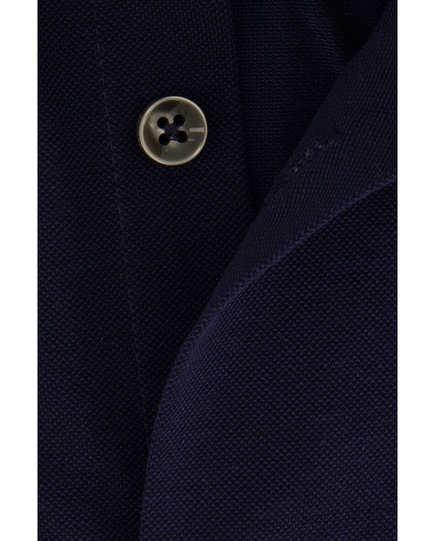 Ledub mouwlengte 7 overhemd Modern Fit donkerblauw knitted