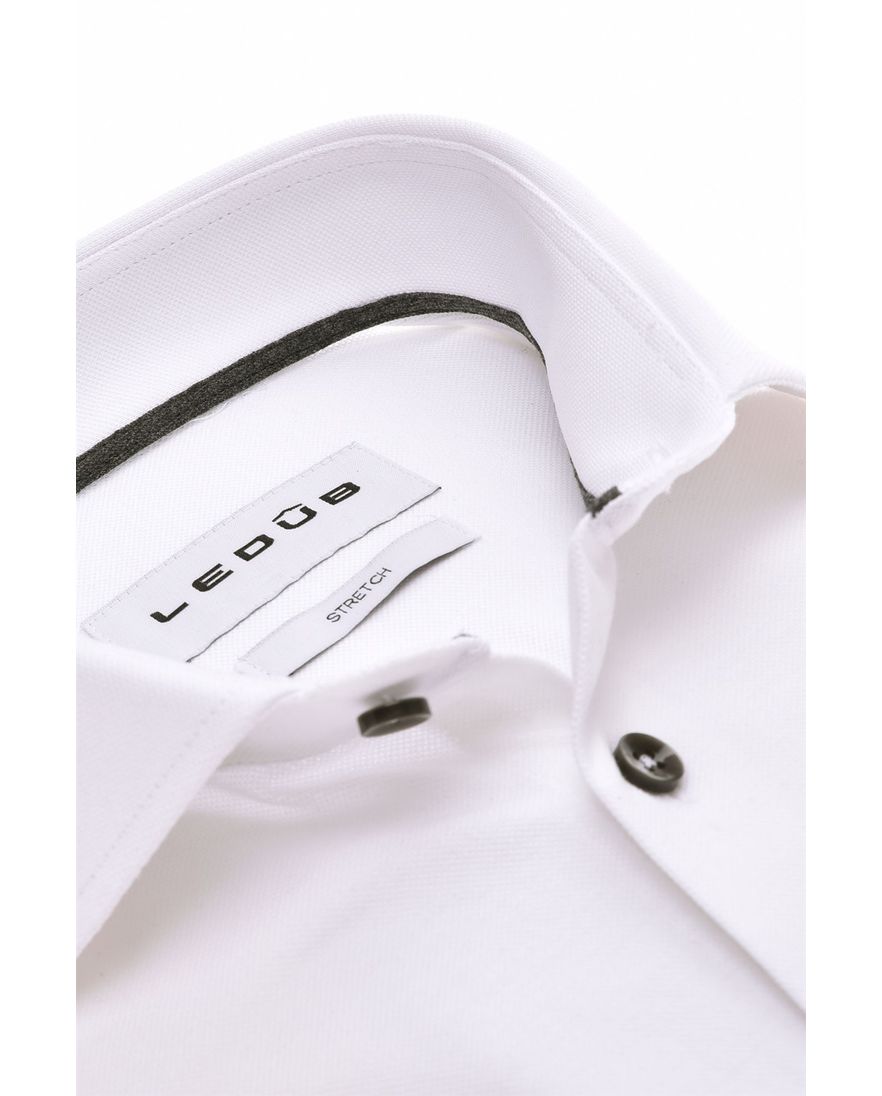 Ledub zakelijk overhemd mouwlengte 7 Modern Fit wit effen