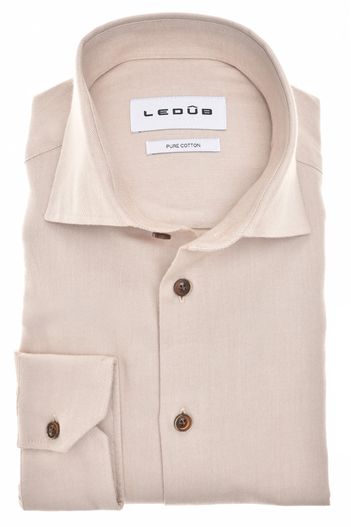 Ledub Overhemd Ledub Modern Fit New beige mouwlengte 7