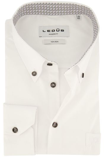 Ledub Overhemd Ledub Modern fit wit button-down