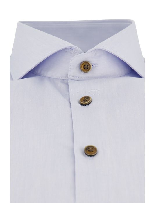 overhemd mouwlengte 7 John Miller lichtblauw effen katoen normale fit