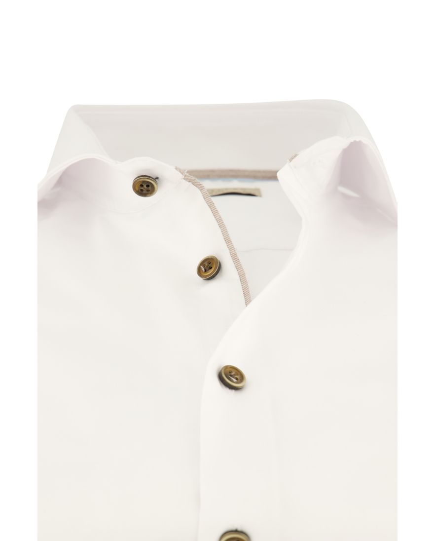 John Miller overhemd mouwlengte 7 Tailored Fit wit effen