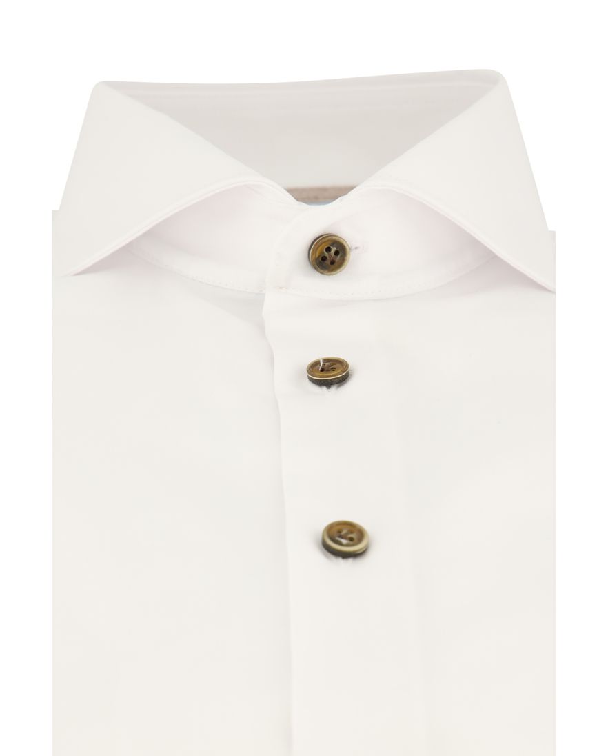 John Miller overhemd mouwlengte 7 Tailored Fit wit effen